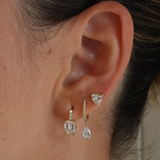 Gold Lab Diamond Emerald Cut Hoops
