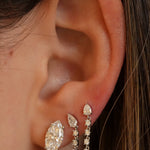 Gold Lab Diamond Marquise Studs