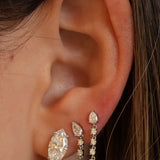 Gold Lab Diamond Marquise Studs