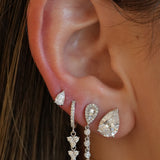 Gold Lab Diamond Pear Studs