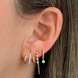 Gold Diamond Line Cage Earring