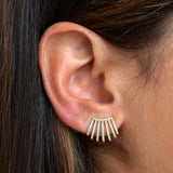Gold Diamond Seven Cage Earring