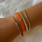 Gold Evil Eye Orange Cotton Bracelet