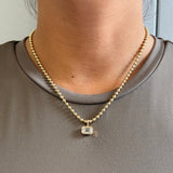 Gold Ball Tube Chain Necklace