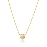 Gold Diamond Illusion Heart Chain Necklace