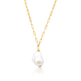 Gold Diamond Baroque Pearl Necklace