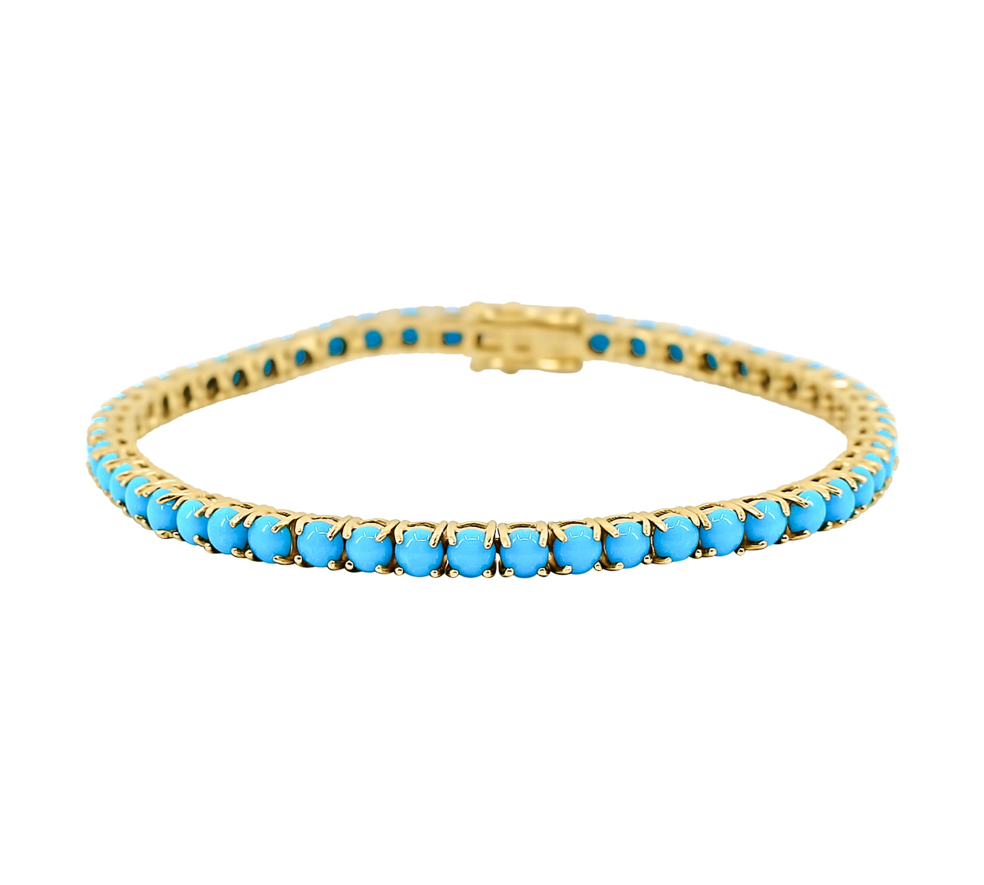 Gold Turquoise Tennis Bracelet Fine Jewelry