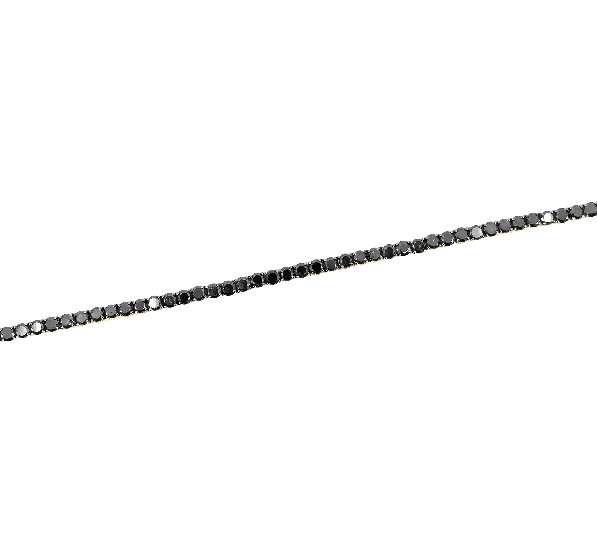 Gold Black Diamond Tennis Bracelet