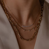 Gold Pinched Link Chain Necklace