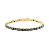 Gold Black Diamond Tennis Bracelet