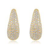 Gold Pave Diamond Hoop Earrings