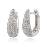 Gold Pave Diamond Hoop Earrings