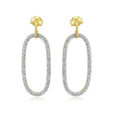 Gold Pave Diamond Link Earring