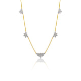 Gold Diamond Flower Necklace