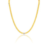 Gold Diamond Square Chain Necklace