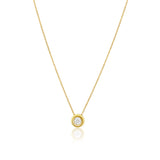 Gold Diamond Bezel Necklace