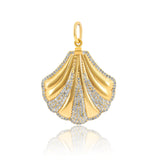 Gold Diamond Shell Pendant