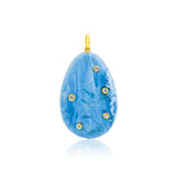 Gold Blue Agate Pear Shaped Pendant