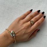 Gold Diamond Snake Ball Bangle
