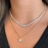 Gold Lab Grown Marquise Bezel Pendant