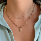 Gold Lab Grown Diamond Pear Bezel Pendant