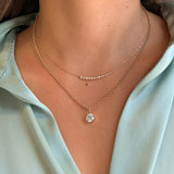 Gold Lab Grown Round Bezel Pendent