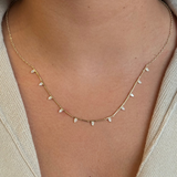 Gold Multi Bar Pear Drop Necklace