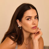 Paola x Monisha Gold Plated Lab Grown Pear Round Drop Earrings