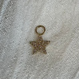 Gold Pave Diamond Star Earring Charm