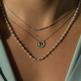 Gold Spaced Pearl Necklace
