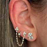 Gold Lab Grown Double Shape Diamond Studs