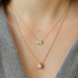 Gold Lab Grown Bezel Pear Diamond Spacer