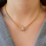 Gold Lab Grown Bezel Pear Diamond Spacer