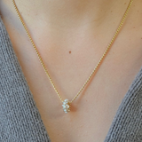 Gold Diamond and Pearl Chunky Rondelle