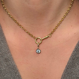 Gold Lab Diamond Round Georgian Pendant