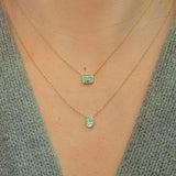 Gold Lab Grown Emerald Cut Diamond Necklace