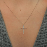Gold Diamond Bezel Cross Necklace