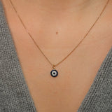 Gold Diamond and Blue Sapphire Evil Eye Pendant