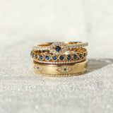 Gold Diamond Sapphire Evil Eye Ring