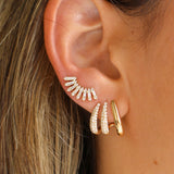 Gold Diamond Wing Climber Earring