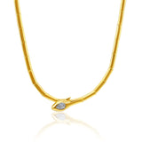 Gold Bar Snake Diamond Necklace