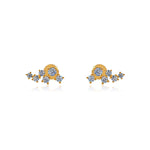 Gold Diamond Cluster Climber Earring