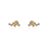 Gold Diamond Cluster Climber Earring