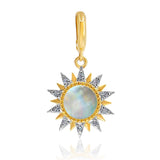 Gold Diamond Mother of Pearl Sun Pendant
