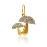 Gold Double Mushroom Diamond Pendant