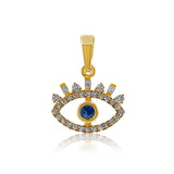 Gold Evil Eye Sapphire Pendant