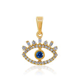 Gold Evil Eye Sapphire Pendant