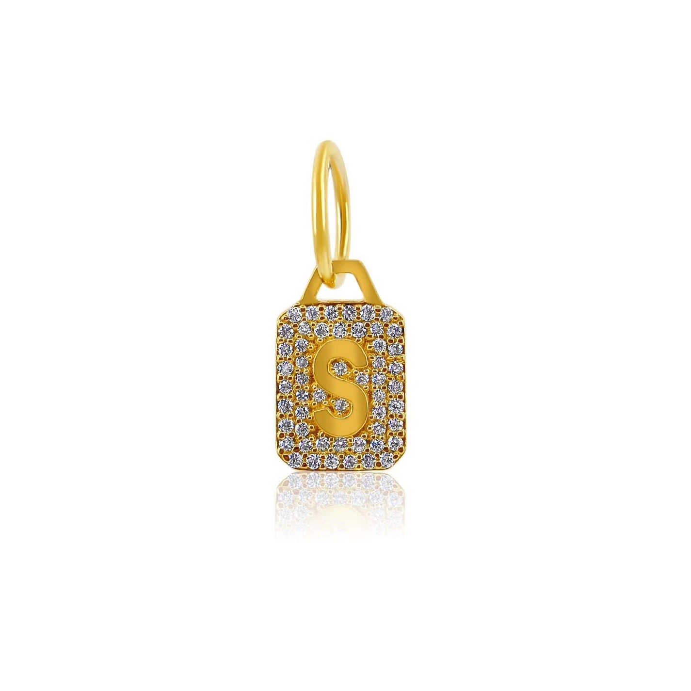 Diamond Mini Initial Charm by Monisha Melwani