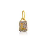 Gold Pave Diamond Mini Initial Charm