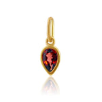 Gold Pear Shape Garnet Pendant